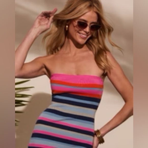 VICI Pool Party Striped Knit Maxi Dress XL - Picture 4 of 7